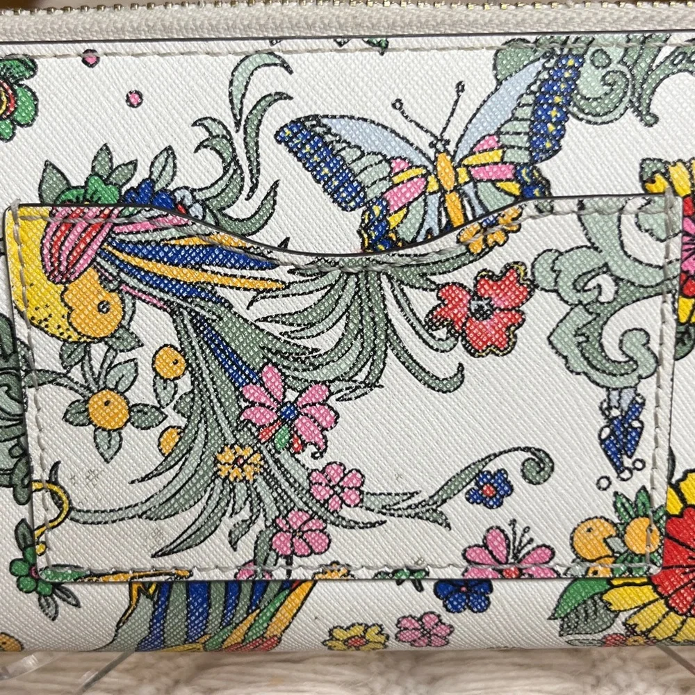 Tory Burch RARE Emerson Paradise Floral Zip Wallet / Wristlet